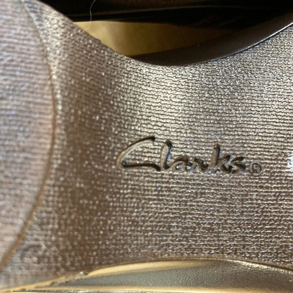 Clark's Collection Clogs Marion Jess Leather sz 8.5 Mahogany/Brown, 2.25" heel - Picture 4 of 11